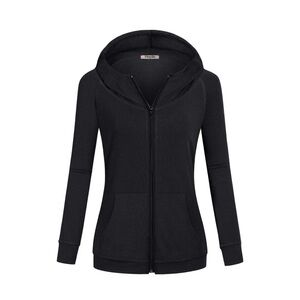NWY Hibelle Classic Black Women's Zip-Up Hoodie